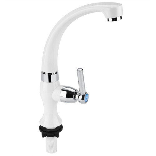 ABS-Kunststoff Einzel-Kaltwasserhahn G1/2 Weiß+Chrom