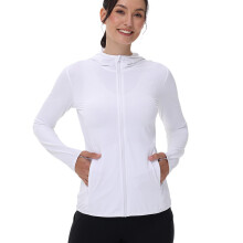 Breathable Long Sleeve Sun Shirt with Build In Hoods &-White S