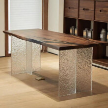 Clear Acrylic Table Legs 40x70cm, Thick Transparent Furniture Legs with 300kg Load Capacity, Modern Floating Design for Dining or Coffee Table