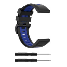 For Garmin Fenix 7X 6X 5X 3 26mm Silicone Watch Band, Two Tone, Waterproof Replacement