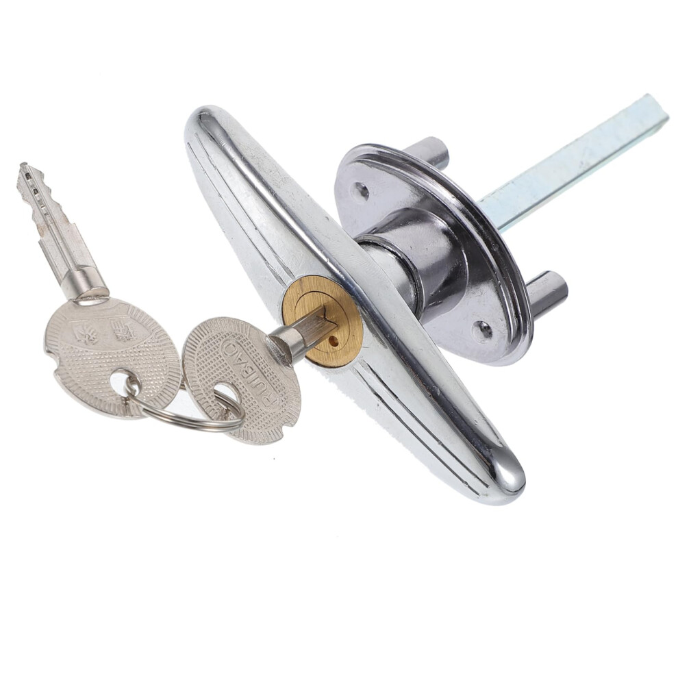 Keyed T Handle Garage Door Lock Kit With Long Shaft, Quick Release For Manual Emergency Use, Durable Metal 9073542108313