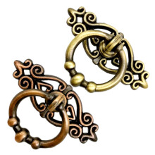 2Pcs Vintage Bronze Drawer Pulls European Style Cabinet Handles Green and Red Finish for Home and Office