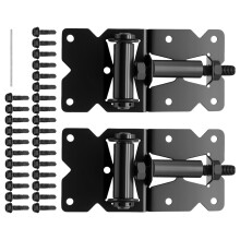 Self Closing Gate Hinges Heavy Duty Carbon Steel for Wooden and Vinyl Fences Black Adjustable