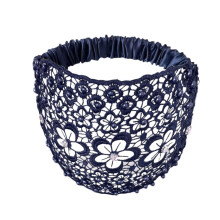 Elegant Lace Wide Headband For Women Stylish Hair-Navy Blue