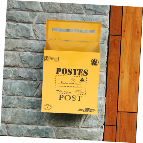 Vintage Wall Mounted Mailbox Rustic Iron Post Box for Home Office Decor Weather Resistant Sturdy Design 2