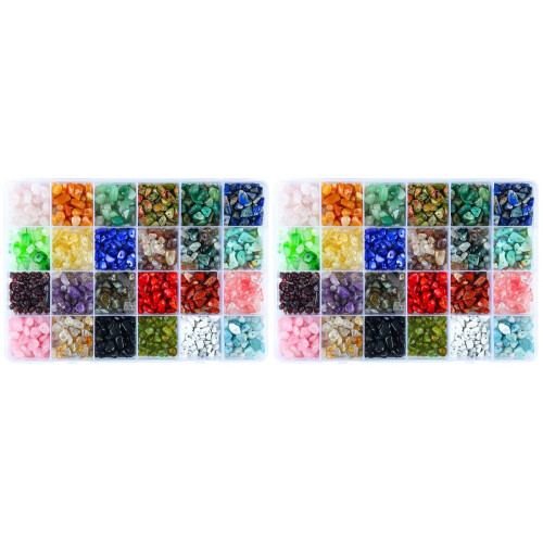 2Boxes DIY Craft Stone Beads Assorted Color Jewelry Accessories Set 1