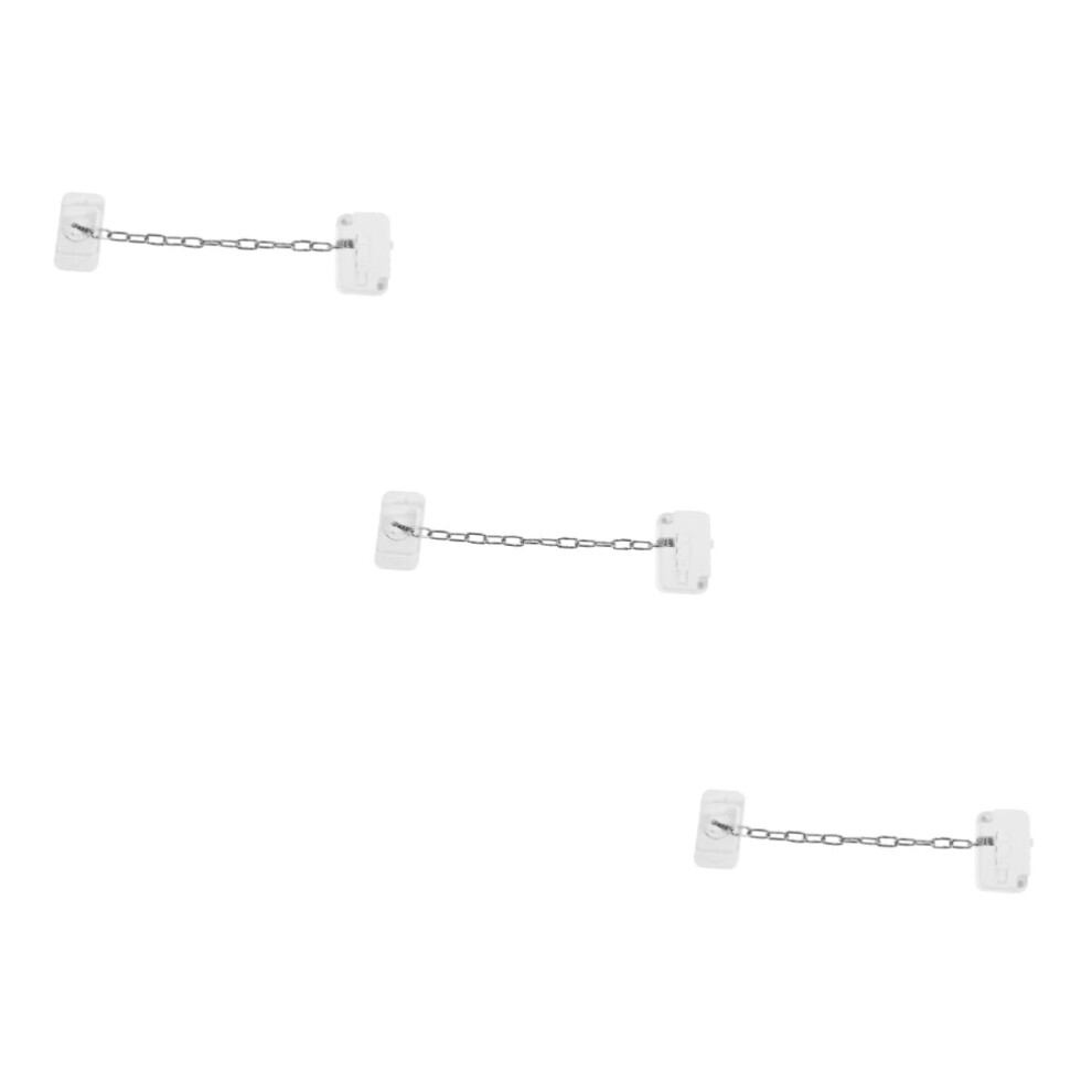 3Pcs Stainless Steel Door Chain Lock Set For Home Security, Sliding Windows And Indoor Safety Latch 9771547959649