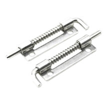 5pcs 304 Stainless Steel Spring Loaded Door Latch Pin Heavy Duty Security Barrel Bolt for Cabinet and Door M Left