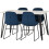 Seconique Marlow & Lukas Dining Set X4 Chairs  Blue Velvet 3