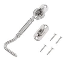 Heavy Duty Sliding Door Latch Lock for Garage and Shed Doors, Durable Crack‑Resistant Silver Hook (10.5x4x1.8cm)