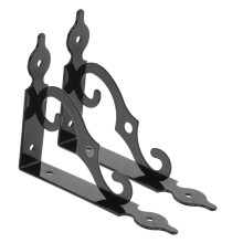 2pcs Heavy Duty Floating Shelf Brackets Black Metal Wall Supports NearInvisible Design for Home Storage Decor