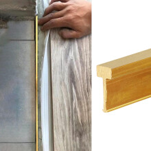 Solid Brass Floor Transition Strip for Doorway, HeavyDuty Threshold Trim for Carpet and Tile, CuttoFit 43in Gold