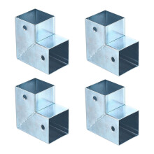 Gazebo Bracket Kit 4 Pack Corrosion‑Resistant Steel Post Base Brackets for 33mm Wooden Frames Outdoor DIY Assembly