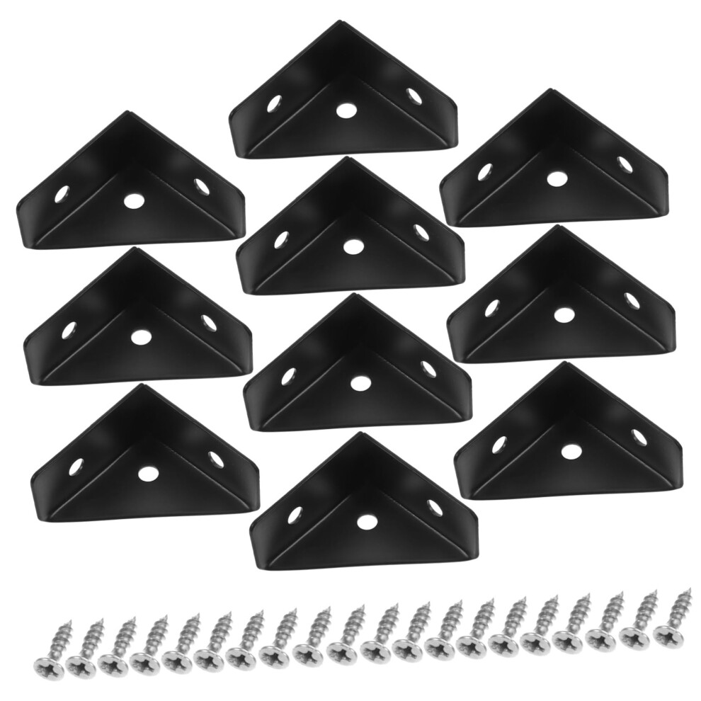 10Pcs Steel Corner Brackets RustâResistant L Braces For Shelves Cabinets Furniture Reinforcement 9771547959984