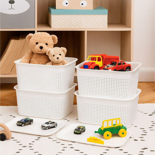 Cutii de depozitare cu capac, stivuibile, ventilate, set de 6 2