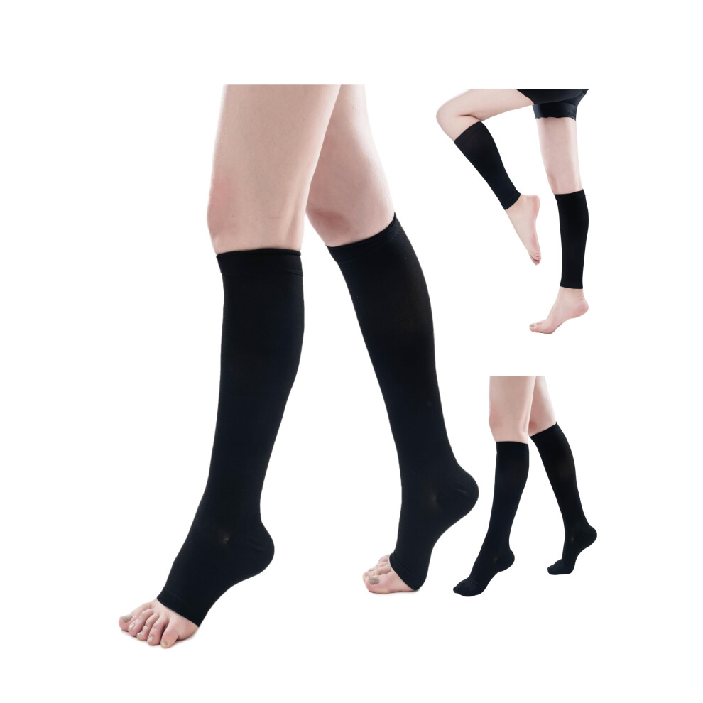 2030 mmHg Open Toe Compression Socks, Medical Support for Varicose Veins and Edema, Unisex, Nurses