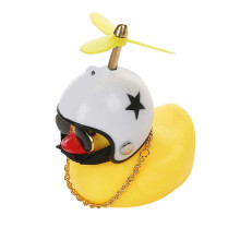 (12) The Duck Light Horn Small Yellow Duck Car Decoration Windbreaker Duckling with Helmet