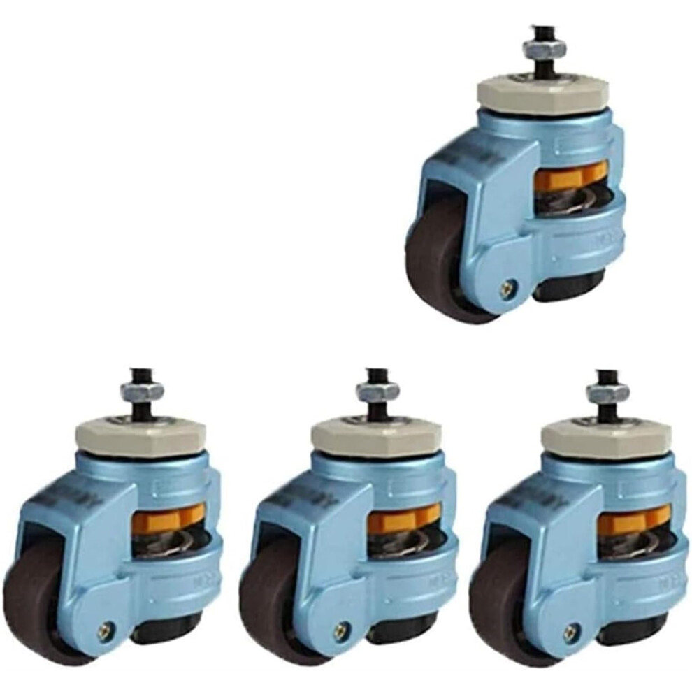 Leveling Caster Wheels 4 Pack Heavy Duty Retractable Swivel Casters With Adjustable Height And Nonslip Rubber Base For Equipment 9330225440314