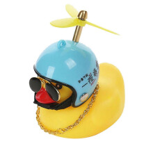 (8) The Duck Light Horn Small Yellow Duck Car Decoration Windbreaker Duckling with Helmet
