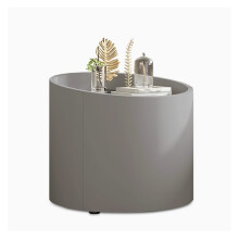 Modern Solid Wood Nightstand with Drawer, Compact Bedside Table for Bedroom Storage, 50x46CM