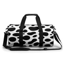 Cow Print Gym Duffel Bag for Women and Men, Water‑Resistant Oxford Travel Sports Bag with Shoulder Strap