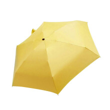 Travel Umbrella with Inverted Folding Design, Windproof Durable Frame and UV Sun Protection, Compact Lightweight Yellow Umbrella for Women Men Kids