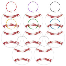 Baseball Pattern Luggage Tags for Suitcases, 8 Pcs PVC Travel ID Tags with Secure Steel Loop for Quick Bag Identification