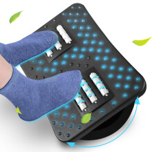 Under Desk Foot Rest with Dual Massage Rollers, Ergonomic Rocking Footrest for Office and Home