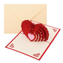 3D Heart Pop Up Card for Wife Girlfriend, Romantic Birthday Anniversary Greeting Card for Her