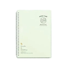 A5 Spiral Notebook College Ruled 60 Sheets Bleed‑Resistant Paper Durable Cover for School Work White Green