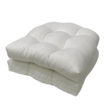 Waterproof Outdoor Chair Cushions Set of 2, Reversible Tufted UShaped Patio Seat Pads for Garden Furniture, White