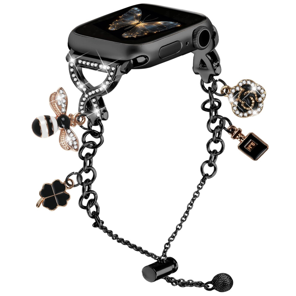 Bling Metal Watch Band For Apple Watch Women With Xshaped Diamond Clasp, Compatible With Series 1Â10 Se Ultra 38Â49Mm 9330225440949