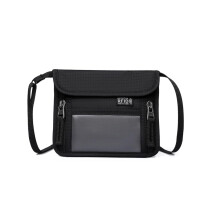 RFID Passport Holder Travel Wallet Organizer with RFID Blocking Security, Water Resistant Nylon, Adjustable Strap, Black