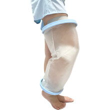 Waterproof Knee Cast Cover for Shower After Surgery, Adult Knee Protector with Comfortable Rubber Seal, Large