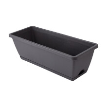 Black Rectangular Window Box Planter for Vegetables and Flowers, Outdoor Garden Container, Versatile Design