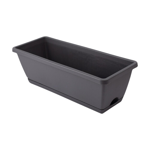 Black Rectangular Window Box Planter for Vegetables and Flowers, Outdoor Garden Container, Versatile Design