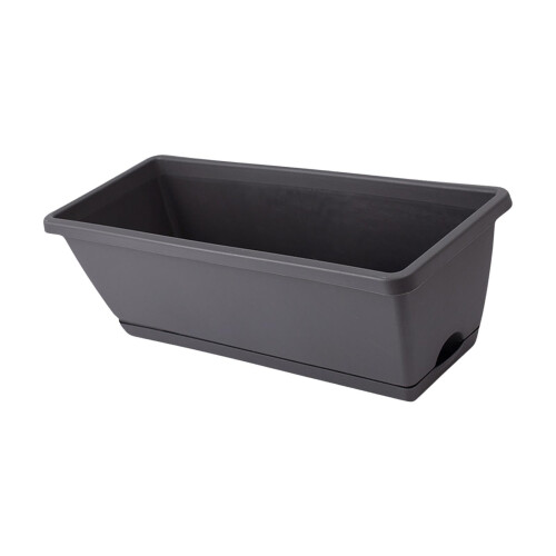 Black Rectangular Window Box Planter for Vegetables and Flowers, Outdoor Garden Container, Versatile Design 1