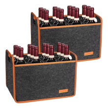 2-Pack Vinväskor med 12 Flaskor, Isolerad, Termisk Vadderad Vinbärväska, Återanvändbara Vinväskor för Vinflaskor och Resor