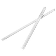 2pcs Transparent Acrylic Triangle Ruler Set Clear Measurement Precision for School Office Drawing