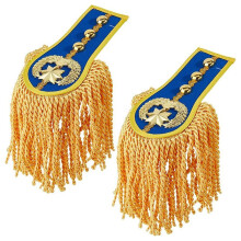 2PCS 28cm Gold Tassel Shoulder Epaulettes with Detachable Fringe and Chain for Costume Decor