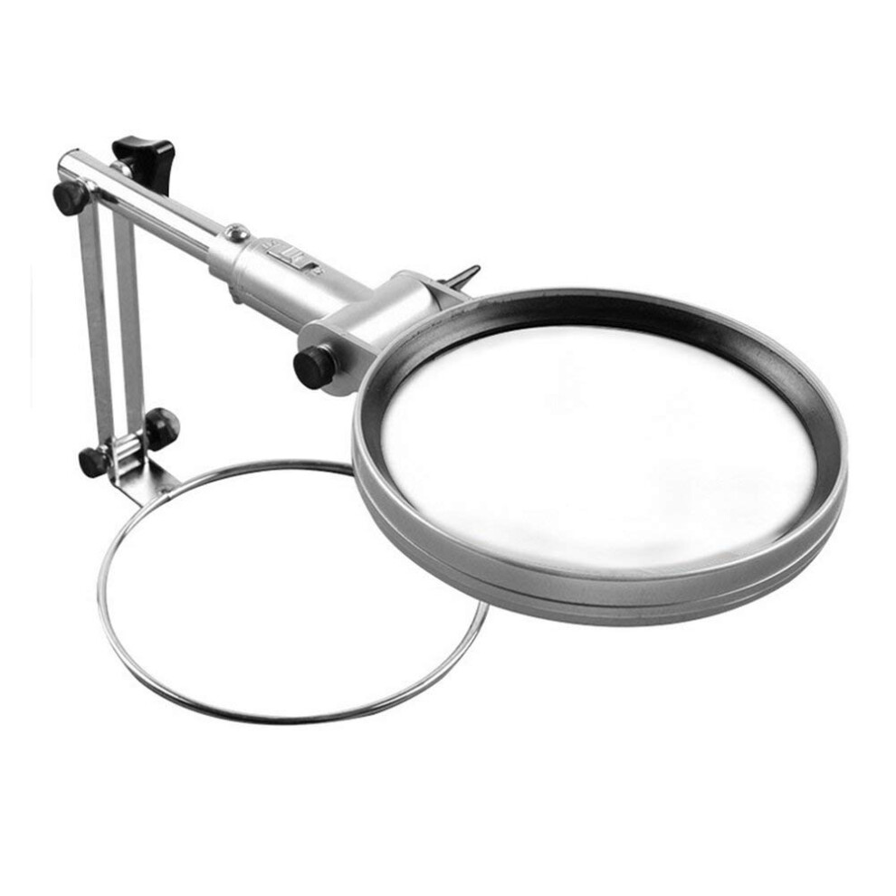 2X Handheld Magnifying Glass with Light for Reading and Crafts, Foldable Desktop Design for Seniors
