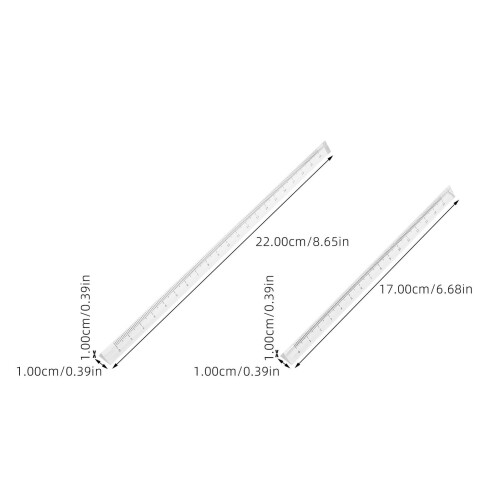 2pcs Transparent Acrylic Triangle Ruler Set Clear Measurement Precision for School Office Drawing 1