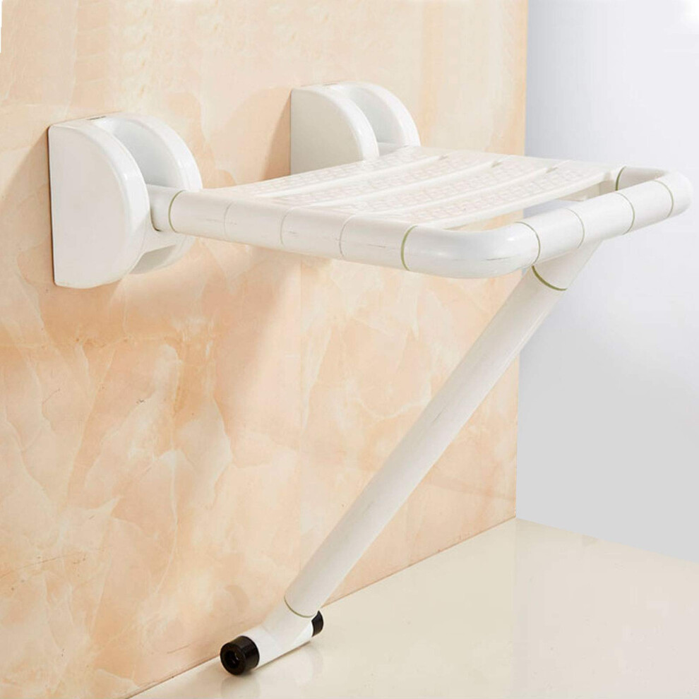 Folding Shower Seat Wall Mounted for Bathroom Safety, SpaceSaving Fold Down Chair for Elderly