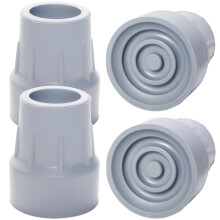 4 Pack Heavy Duty 1 Inch Crutch Tips Replacement Rubber Cane Tips with SlipResistant Grip for Walkers and Shower Chairs, Gray