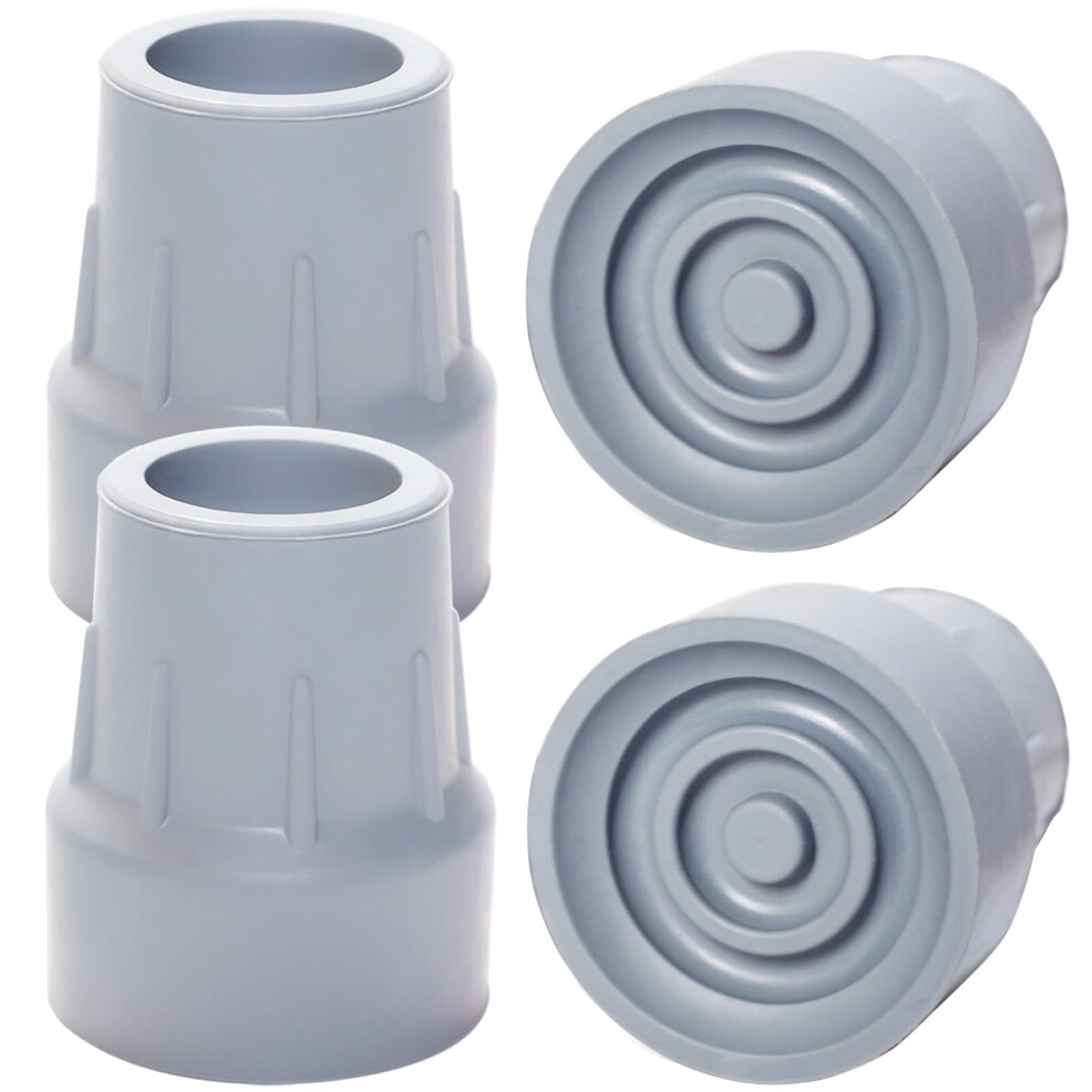4 Pack Heavy Duty 1 Inch Crutch Tips Replacement Rubber Cane Tips with SlipResistant Grip for Walkers and Shower Chairs, Gray