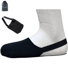 Elastic NonSlip Cast Toe Cover Sock Protector for Broken Foot, Soft Breathable Fit for Men and Women (Black)