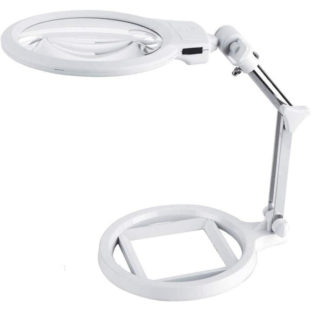 LED Magnifying Glass with Foldable Compact Design and Stand, Multiple Magnification Options for Reading