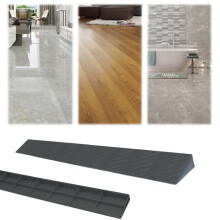 3' Threshold Ramp for Wheelchairs, NonSlip Durable Plastic Door Sill Ramp for Home Entry, Black 100x10x3cm