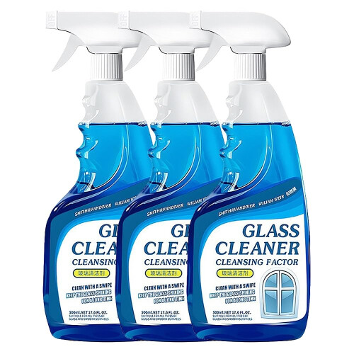 3x16.91Fl.oz Streak  Glass Cleaner for Windows and Mirrors, Fast Drying Multi Surface Use