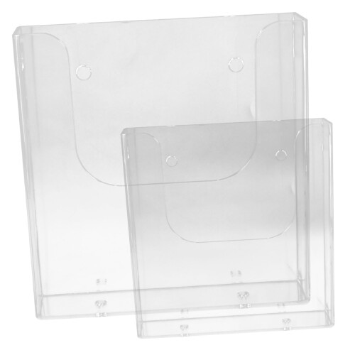 2pcs Acrylic Brochure Holder Clear Wall Mounted Document Organizer for Office Display and Storage